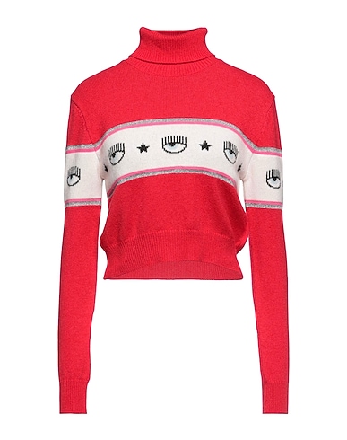 CHIARA FERRAGNI Polo neck Red 40% Wool, 30% Viscose, 20% Polyamide, 10% Cashmere