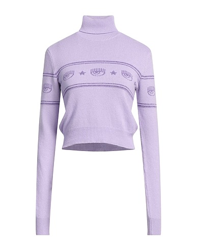 CHIARA FERRAGNI Polo neck Mauve 40% Wool, 30% Viscose, 20% Polyamide, 10% Cashmere