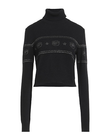 CHIARA FERRAGNI Polo neck Black 40% Wool, 30% Viscose, 20% Polyamide, 10% Cashmere