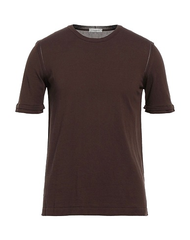 PAOLO PECORA Sweater Dark brown 100% Cotton