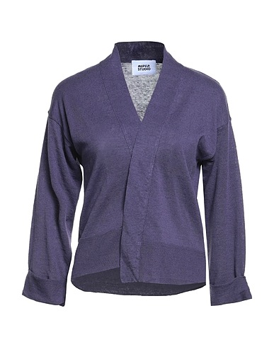 ALPHA STUDIO Cardigan Purple 75% Linen, 25% Cotton