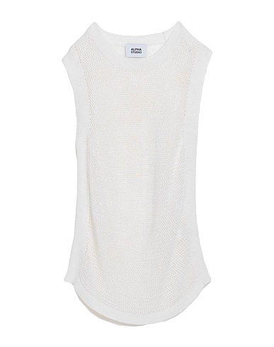 ALPHA STUDIO Jumper Off white 53% Viscose, 37% Cotton, 10% Silk