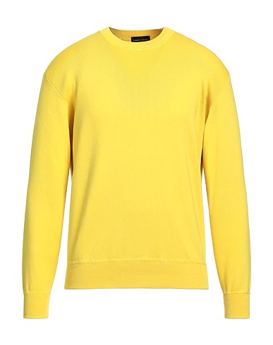 ROBERTO COLLINA Jumper Yellow 86% Cotton, 13% Nylon, 1% Elastane