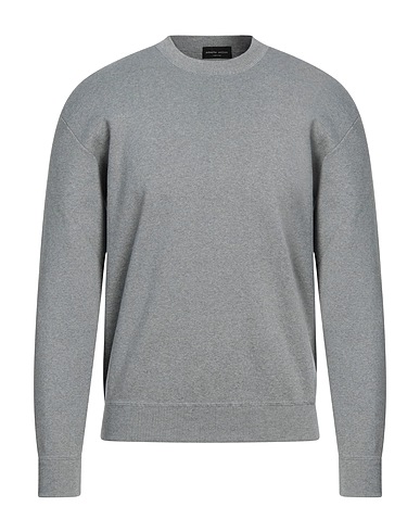ROBERTO COLLINA Sweater Grey 86% Cotton, 13% Nylon, 1% Elastane