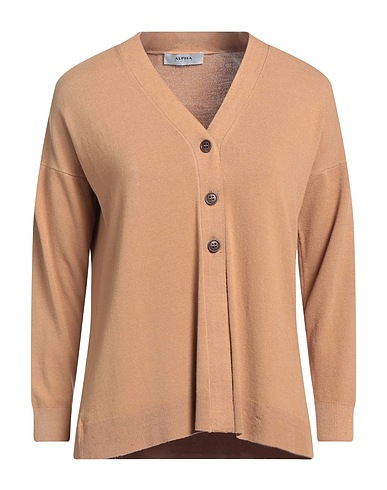 ALPHA STUDIO Cardigan Camel 87% Viscose, 11% Polyamide, 2% Elastane