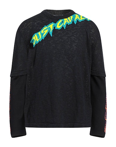 JUST CAVALLI Pullover Schwarz 55% Baumwolle, 39% Leinen, 6% Polypropylen