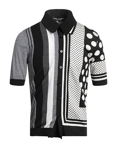 DOLCE&GABBANA Patterned shirt Black 43% Silk, 31% Cotton, 26% Wool