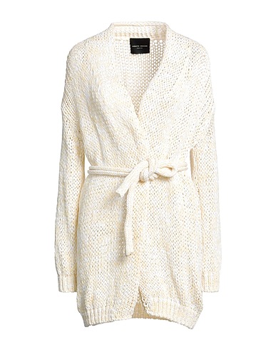 ROBERTO COLLINA Cardigan Pastel yellow 66% Cotton, 34% Polyamide