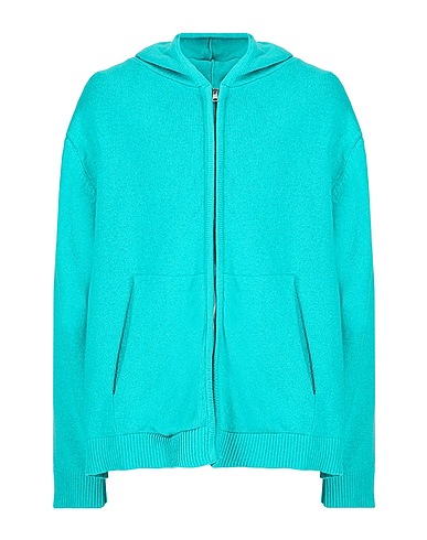 8 by YOOX Cardigan HEAVY COTTON-BLEND OVER-SIZE ZIPPER HOODIE
 Verde 75% Cotone riciclato, 20% Poliestere riciclato, 5% Altre Fibre