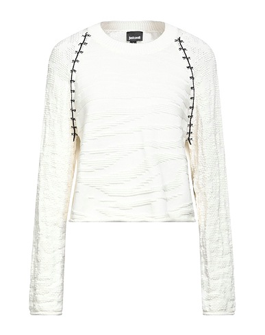 JUST CAVALLI Jumper White 82% Cotton, 10% Polyamide, 6% Polyester, 2% Polypropylene