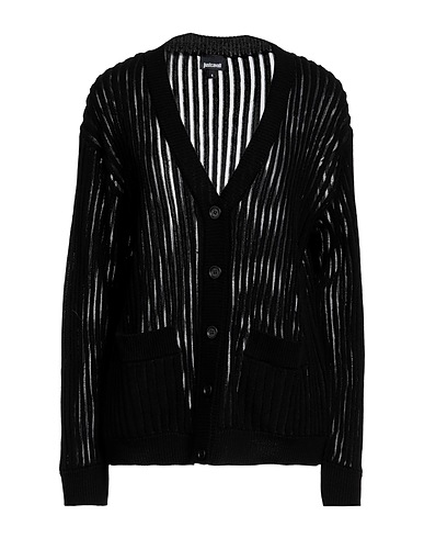 JUST CAVALLI Cardigan Black 80% Cotton, 14% Polyamide, 6% Polyester