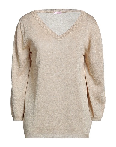 ROSSOPURO Pullover Beige 70% Viscosa, 15% Fibra di metallo, 15% Poliestere