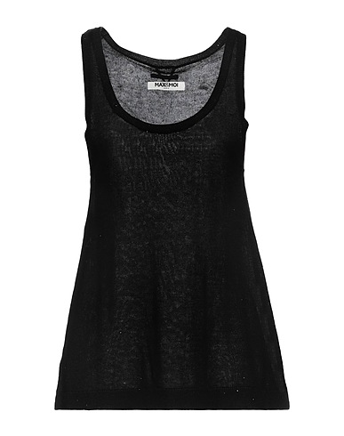 MAX & MOI Top Nero 58% Seta, 33% Lino, 7% Cachemire, 2% Altre Fibre