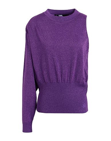 KARL LAGERFELD Pullover EVENING KNIT SWEATER
 Pflaume 68% Recycelte Viskose, 26% Polyester, 6% Metallfaser