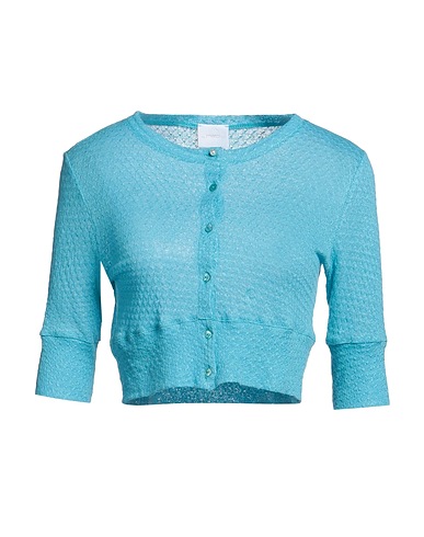 MERCI ITALIA Cardigan Turquoise 99% Linen, 1% Elastane