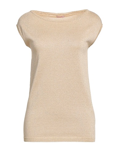 ROSSOPURO Sleeveless sweater Gold 70% Viscose, 15% Polyester, 15% Metallic fiber