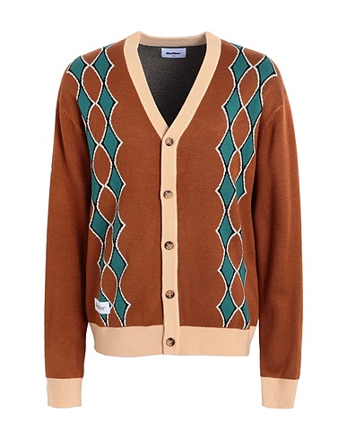 BUTTER GOODS Ζακέτα DIAMOND KNIT CARDIGAN Καφέ 100% Ακρυλικό