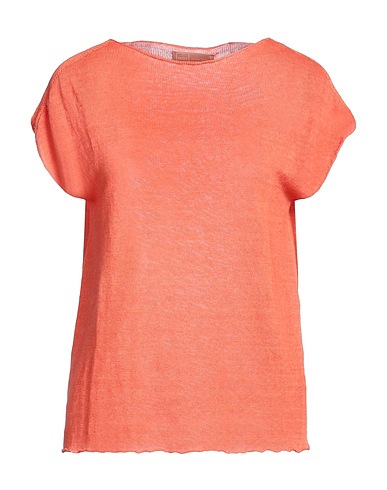 120% LINO Sweater Orange 100% Linen