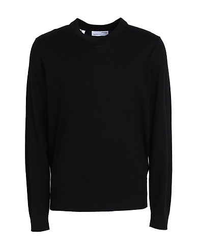 SELECTED HOMME Pullover Nero 50% Coolmax®, 50% Lana Merino