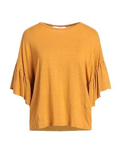 8PM Camiseta Mostaza 96% Lino, 4% Elastán