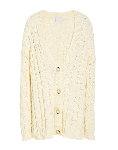8 by YOOX Cardigan ORGANIC COTTON CABLE KNIT CARDIGAN
 Cream 100% Organic cotton