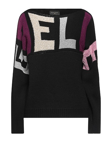 GAëLLE Paris Sweater Black 67% Acrylic, 23% Polyester, 7% Polyamide, 3% Metallic fiber
