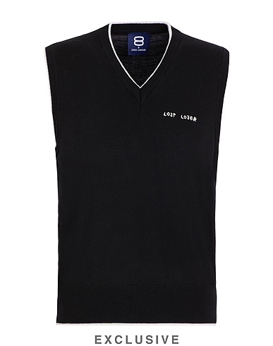 8 by COCO CAPITÁN Jumper THE FORMAL LOSER VEST
 Black 100% Merino Wool