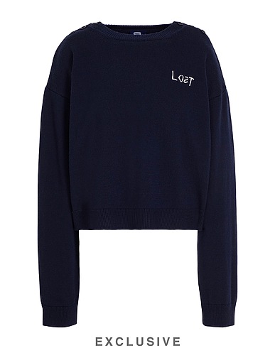 8 by COCO CAPITÁN Pullover THE CAPITANA ON DECK JUMPER NAVY BLUE
 Marineblau 100% Merinowolle