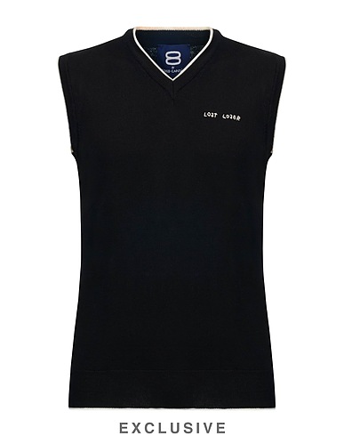8 by COCO CAPITÁN Maglia Gilet THE FORMAL LOSER VEST
 Nero 100% Lana Merino