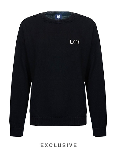 8 by COCO CAPITÁN Pullover THE CAPITANA ON DECK JUMPER BLACK
 Schwarz 100% Merinowolle
