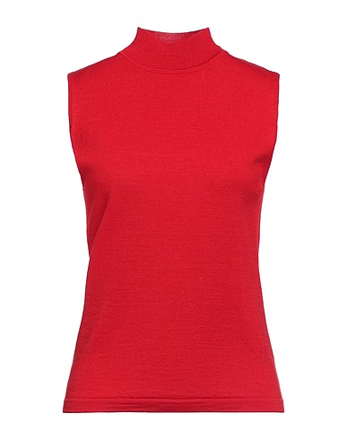 FRASE FRANCESCA SEVERI Sleeveless sweater Red 50% Wool, 50% Acrylic