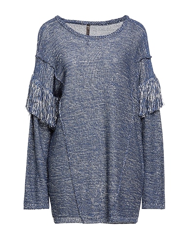 MANILA GRACE Jumper Slate blue 85% Viscose, 11% Polyester, 4% Polyamide