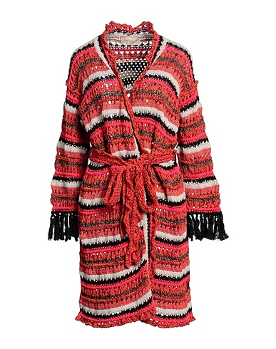 MAISON FLÂNEUR Cardigan Arancione 95% Cotone, 3% Seta, 2% Poliammide