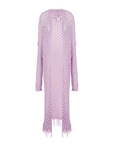 8 by YOOX Cardigan OPEN WORK FRINGED LONG CARDIGAN
 Lilac 55% Polyester, 45% Cotton