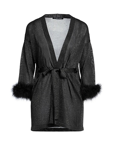 ANTONELLA RIZZA Strickjacke Schwarz 80% Viskose, 20% Polyester, Feder