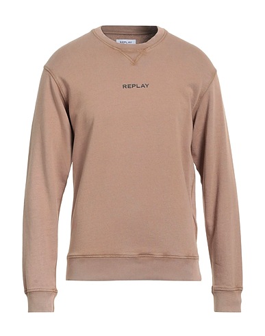 REPLAY Sweatshirt Light brown 100% Organic cotton