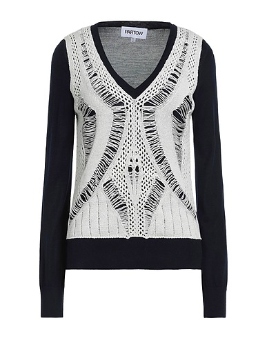 PARTOW Jumper Navy blue 70% Wool, 30% Silk, Cotton