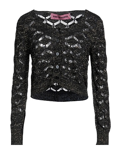 PINK MEMORIES Cardigan Nero 50% Cotone, 50% Acrilico, Poliestere metallizzato, Poliammide