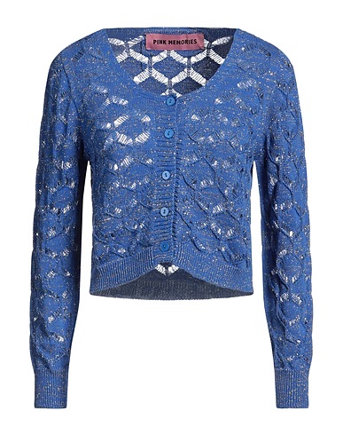 PINK MEMORIES Cardigan Blue 50% Cotton, 50% Acrylic, Metallic Polyester, Polyamide