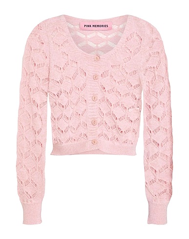 PINK MEMORIES Cardigan Pink 50% Cotton, 50% Acrylic, Metallic Polyester, Polyamide