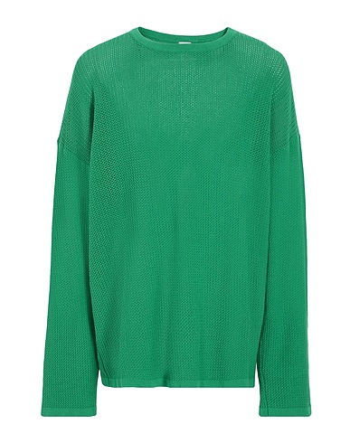 8 by YOOX Pullover COTTON RELAXED FIT CREW-NECK JUMPER
 Verde 50% Cotone, 50% Cotone riciclato