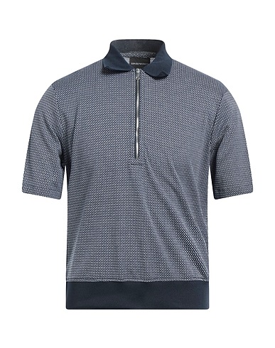 EMPORIO ARMANI ファスナー付きニット ネイビー コットン 100%
