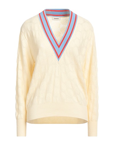 SANDRO Jumper Cream 96% Wool, 4% Cashmere, Viscose, Elastane, Polyamide