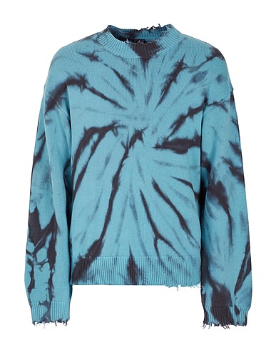 8 by YOOX Pullover ORGANIC COTTON TIE DYE  KNIT JUMPER
 Blu chiaro 100% Cotone organico
