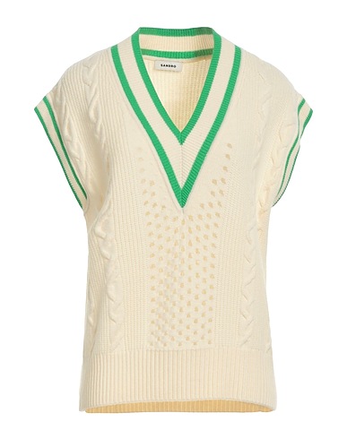 SANDRO Jumper Ivory 95% Wool, 5% Cashmere