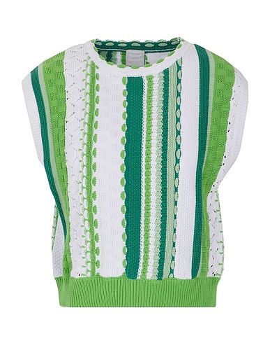 8 by YOOX Sleeveless sweater ORGANIC COTTON TEXTURED KNIT VEST
 Green 100% Organic cotton