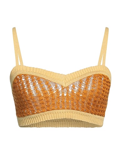 REJINA PYO Top Giallo ocra 65% Lino, 35% Cotone organico