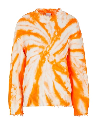 8 by YOOX Jumper ORGANIC COTTON TIE DYE SWEATER
 Orange 100% Organic cotton