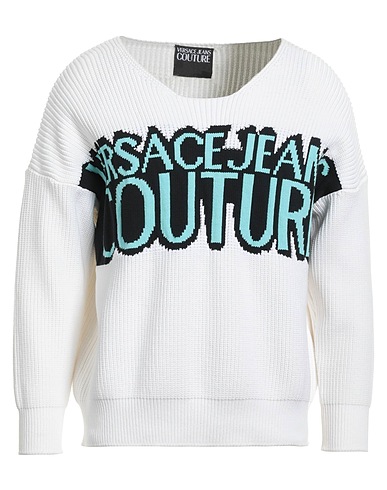 VERSACE JEANS COUTURE Pullover Weiß 70% Baumwolle, 30% Polyester