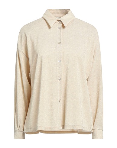 HAVEONE Camicie e bluse tinta unita Beige 65% Viscosa, 18% Metallo, 12% Poliammide, 5% Elastan